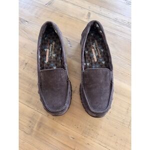 Skechers‎ Womens Size 8 Chocolate Slip On Memory Foam Casual Shoes Leather
